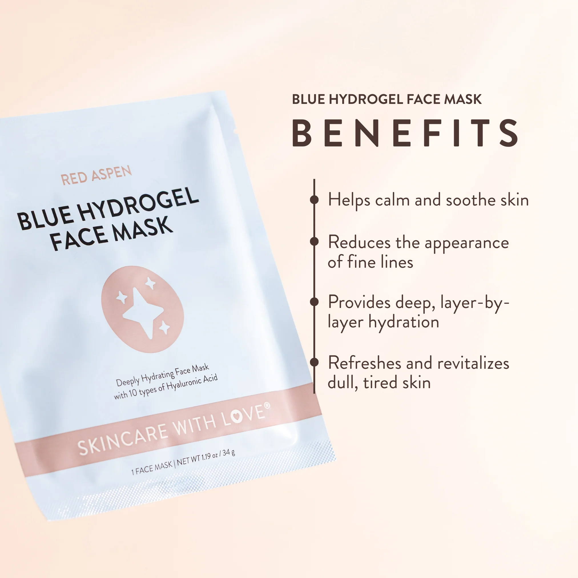Blue Hydrogel Face Mask - 5 Pack - Image 7