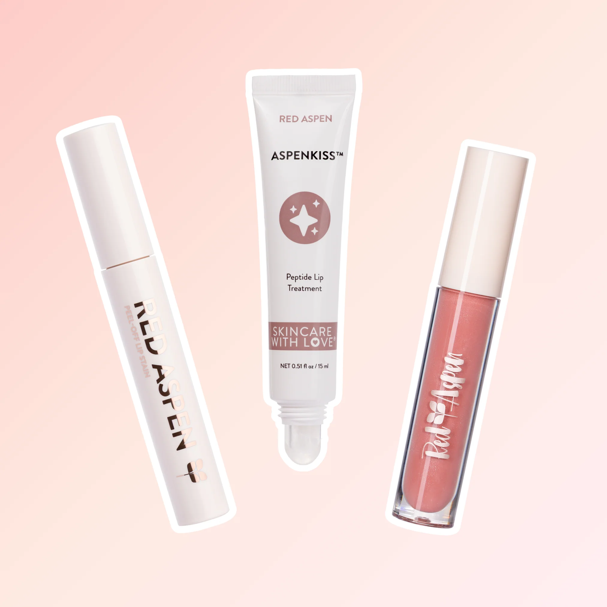 Peel-Off Lip Stain + AspenKiss + Lip Gloss Bundle